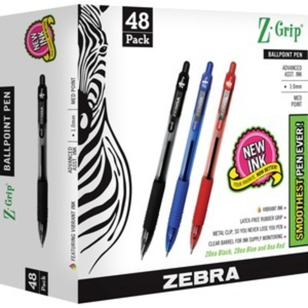 Zebra Pen Pen, Zgrip, Bp, Rt, 1.0, Ast, 4Dz ZEB22048